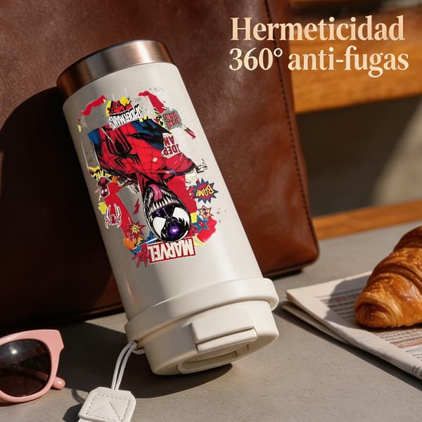 Bærbar kaffetermos 500 ml BPA-fri grafisk design Black