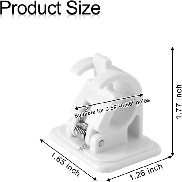 Säädettävät verhokiskon pidikeklipsit, koukkujen ja telineiden pidikkeet