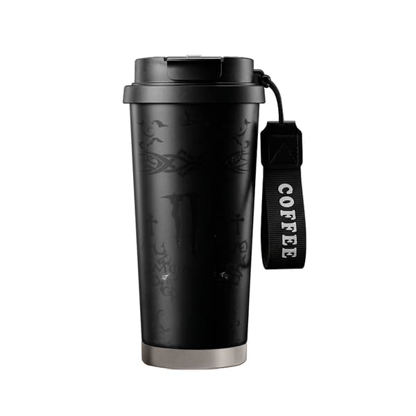 Bærbar kaffetermos 500 ml rustfritt stål trendy design Black