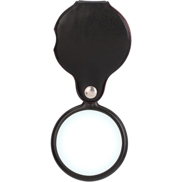 8X 50 mm Mini hopfällbar förstoringsglas fickbar förstoringsglas med PU