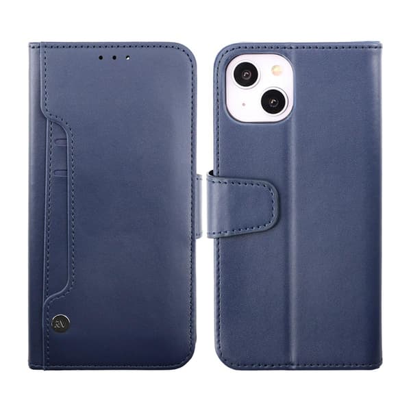 iPhone 14 Plus Plånboksfodral Extra Kortfack Rvelon - Blå Marinblå,y