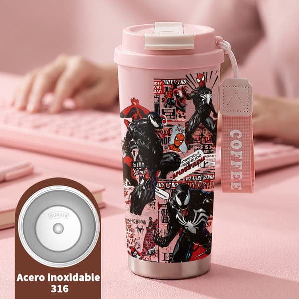 Kaffetermos 500ml 316 Rustfritt Stål Fargerikt Design Pink