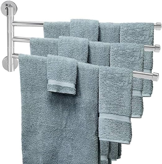 1-pack silver handduksstång med 3 stänger, rostfritt stål