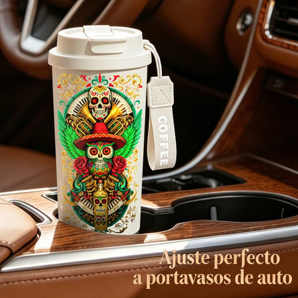 Termosmugg 500ml Rostfritt Stål Modern Design, Isolerad kaffemugg, läckagesäker resemugg med lock Black