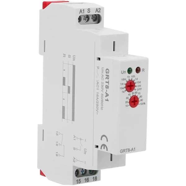 GRT8-A1 Mini Power On Delay Relä DIN-skena montering AC 220V,A