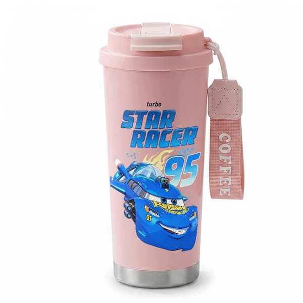 Termokopp 500 ml lufttett lokk moderne design Pink