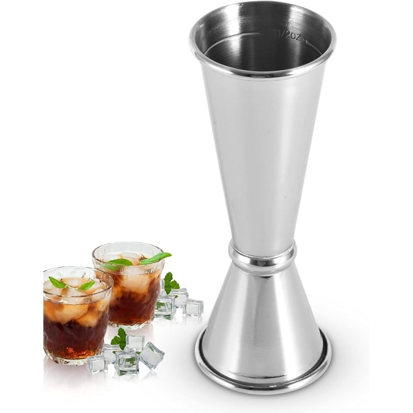 1 cocktailshaker med dubbla huvuden mätglas mixerstick verktyg