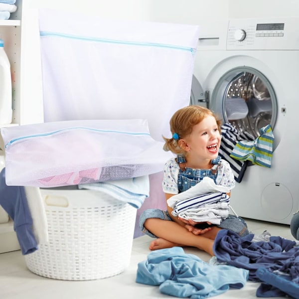 4 Stora Tvättnätspåsar, 50cm*60cm för Tvättmaskin Kläder Smutsiga Kläder Torktumlare Nät Skydd