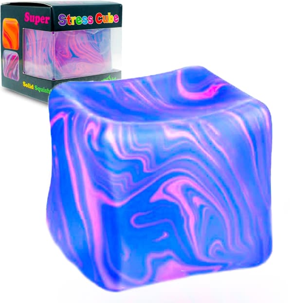 1 pakke blå fidget-legetøj Mini Squishy Stress Cube, Stressbolde til børn, voksne Squishies angst stresslindring, is Squ Blue