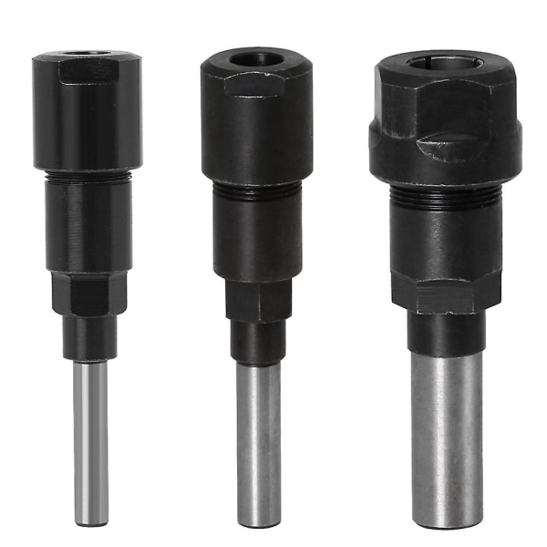 3pcs，Router Collet Extension Router Bit，Cutter，1/4 Shank+8MM Shank+1/2 Shank