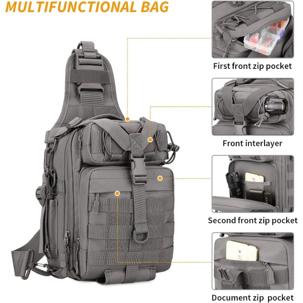 Tactical Sling Chest Pack Molle Daypack Mini Rucksack Assault