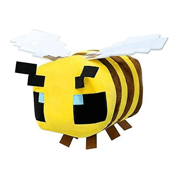Minecraft Gul Bi-Spelperifer Plush Leksak Docka Present till barn, Bi Plush 7.9-tum Karaktärsdockor, Mjuk, Present
