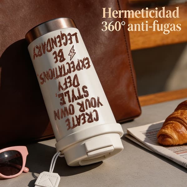 Termosmugg 500ml Rostfritt Stål Färgglad Design, Isolerad kaffemugg, läckagesäker resemugg med lock Black