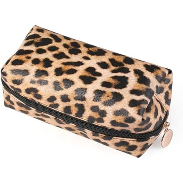 Leopard Print Kosmetikpose Kvadratisk Mode Kosmetik Organizer