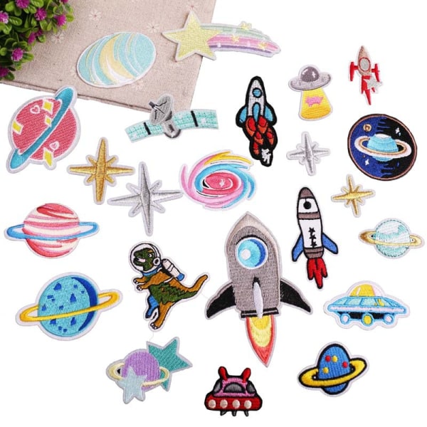 23PCS Flygplansform Iron-On Brodered Patch - Broderad