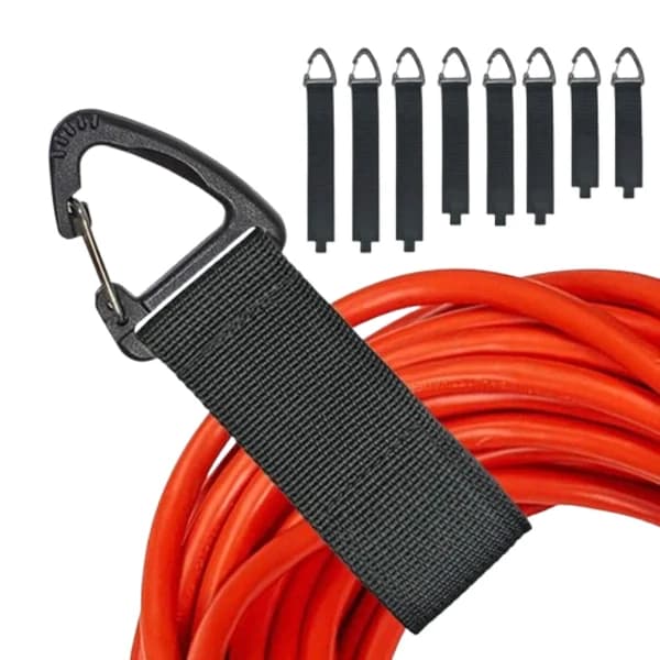 Cable Holder and Organizer (10-Pack), Hook & Loop, Cord Holder with Carabiner for Wall Mounting Cables, s,A