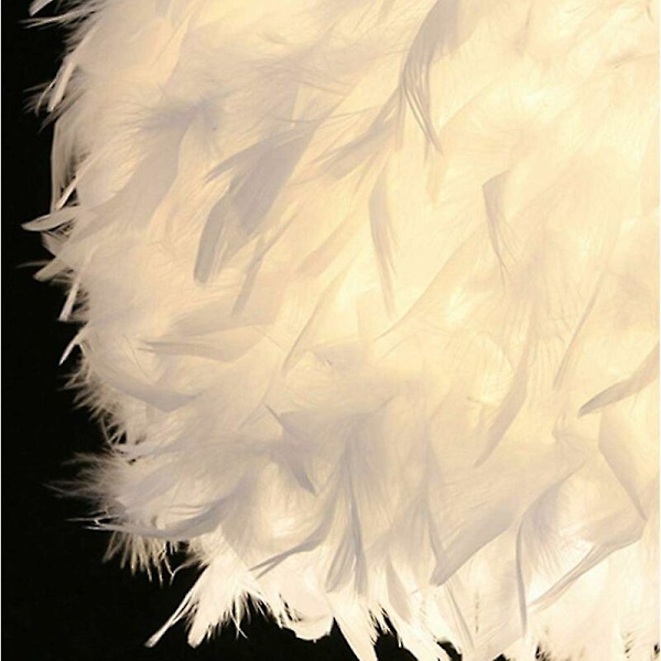 Fjerlampe, Lysekrone diameter 30 cm hvid
