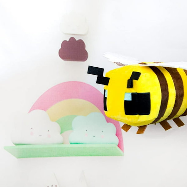 Minecraft Gul Bi-Spelperifer Plush Leksak Docka Present till barn, Bi Plush 7.9-tum Karaktärsdockor, Mjuk, Present