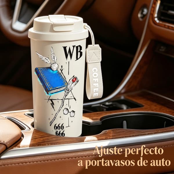 Bærbar kaffetermos 500ml Geometrisk design Black
