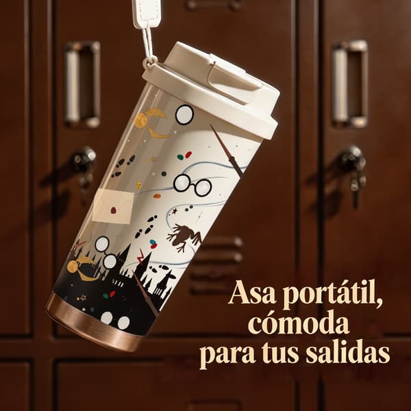 Termoskaffeemugg 500ml Rostfritt Stål Halloween Design, Isolerad kaffemugg, läckagesäker resemugg med lock White