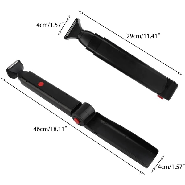 Elektrisk ryg hårs trimmer, Bærbar USB genopladelig lang håndtag ryg hårfjerning, foldbar krops trimmer, mand ryg barbermaskine