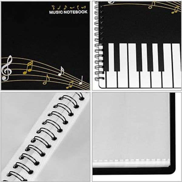 A 60-page black sheet music folder, piano score marker sheet