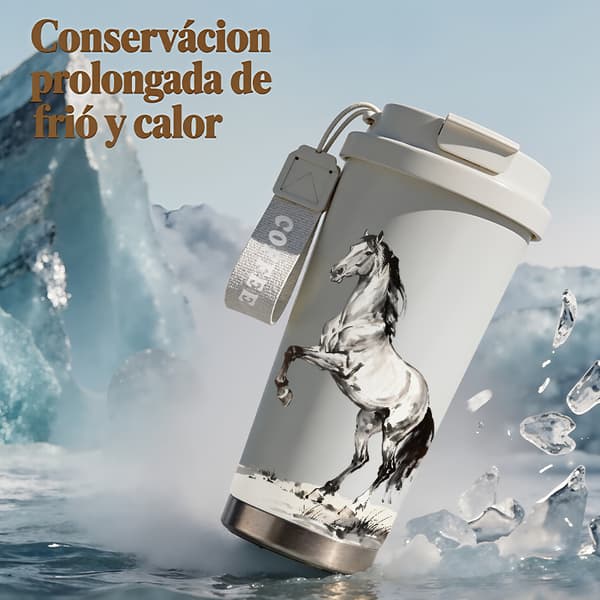 Termisk kaffekopp 500ml for camping, festlig design Pink