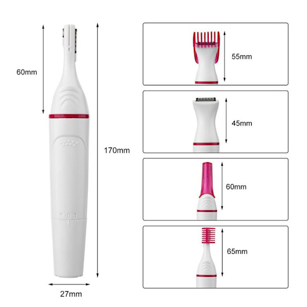 1 stk. Multifunktionel hårtrimmer epilator øjenbrynstrimmer