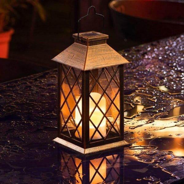 Solar retro plast lys vindlampe kreativ villa dekorativ lampe