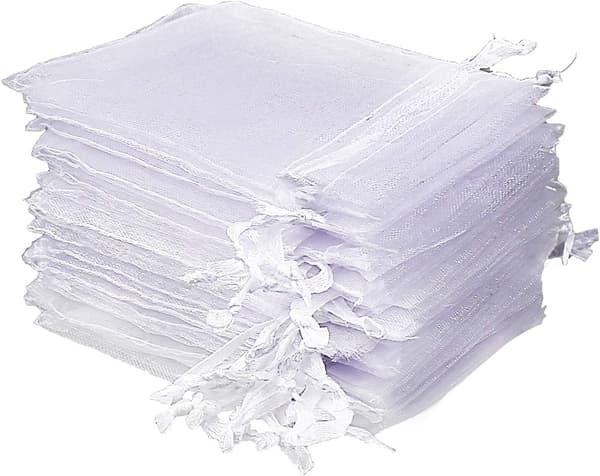 100 stk 7×9cm ensfarget gavepose i garn til godteri, kosmetikk