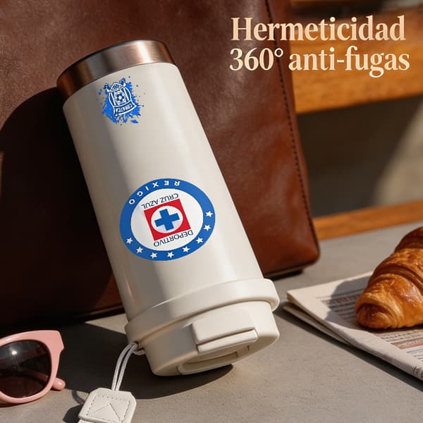 Kaffetermos 500ml Rustfritt Stål Retro Design White