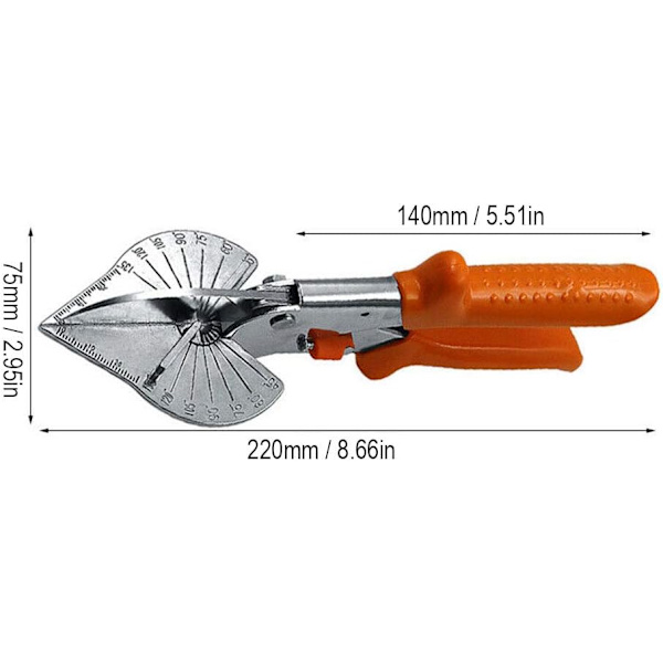 1 stk. Multifunktionel vinkel saks 45-135 grader Multi-vinkel
