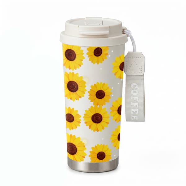 Kaffetermos 500ml Rustfritt Stål Moderne Design White