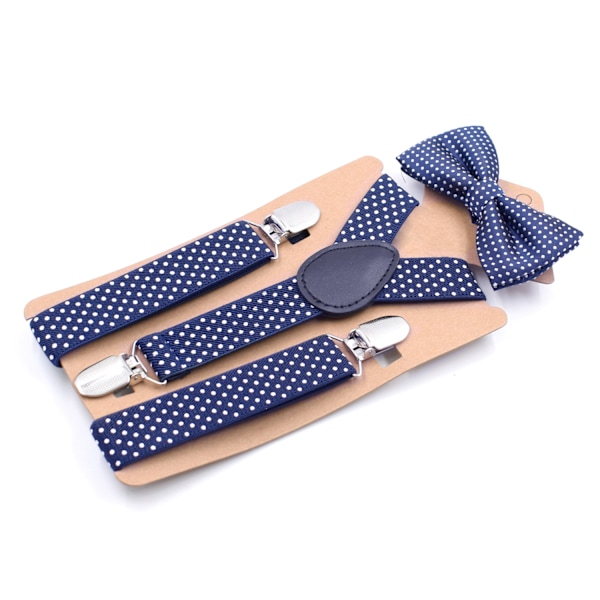 Suspenders og Butterfly-Slips Set - Elastisk Polka Dot Print - Mænd