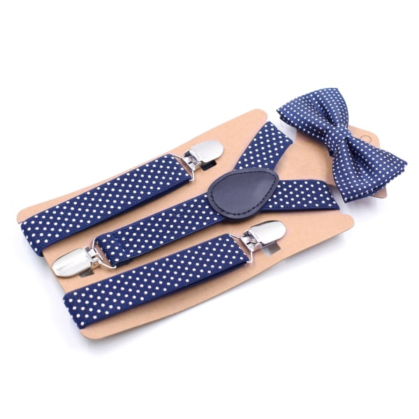 Suspenders og Sløyfe Sett - Elastisk Polka Dot Trykk - Menn