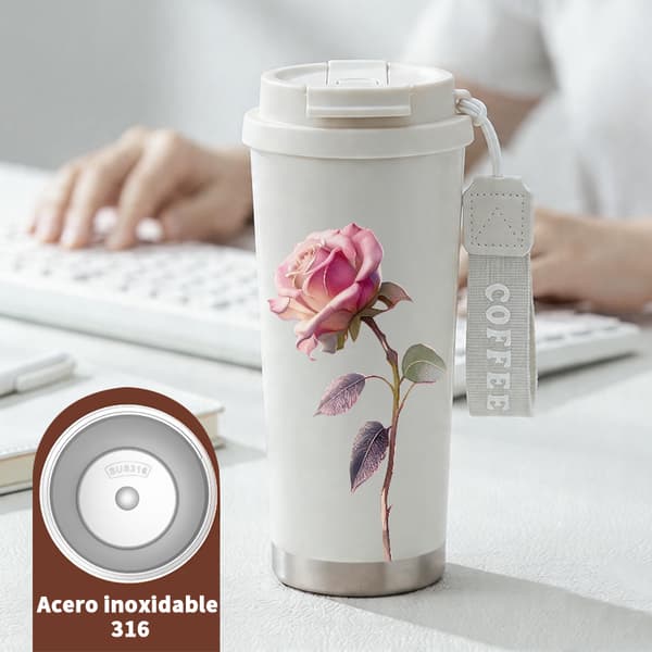Kaffetermos 500ml Rustfritt Stål Militær Design White