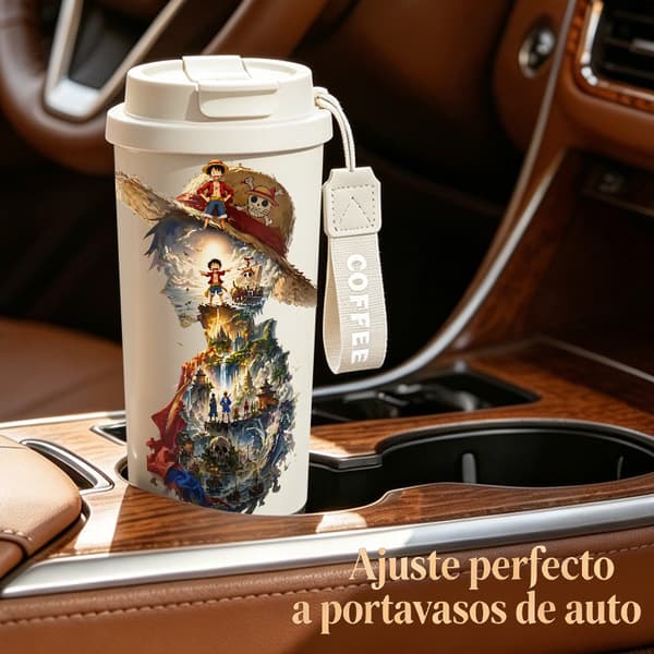 Bærbar kaffetermos 500 ml rustfritt stål retrodesign Pink