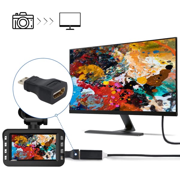Mini HDMI han til standard HDMI hun adapter