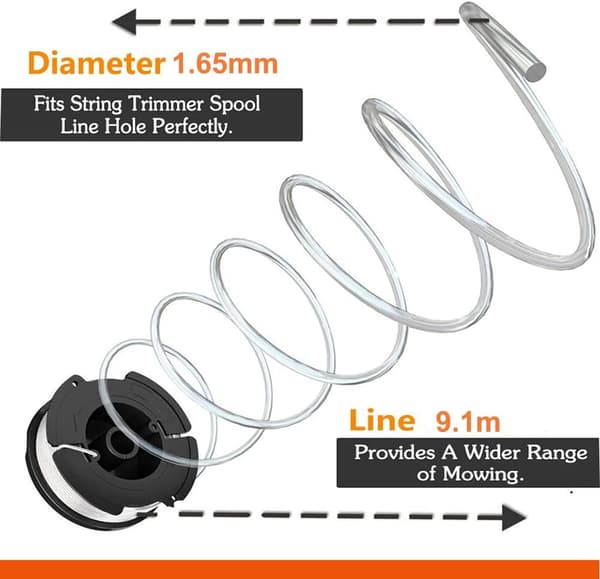 Nylonlinjespole reservdelar kanttrimmer Black and Decker A6481 A6485 A