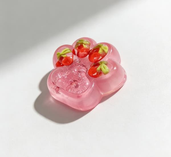 7 cm kirsebær mudder kattepote klemmelegetøj - sensoriske klemmebolde til hele familien B