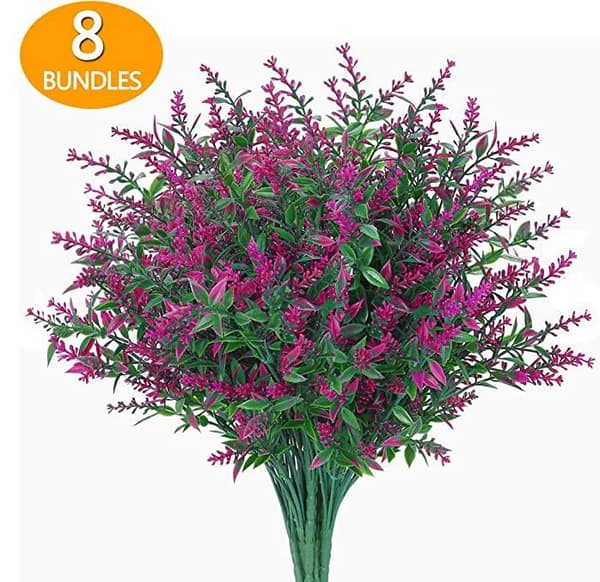 8 Paket Konstgjorda Utomhusblommor Buskar UV-Resistenta