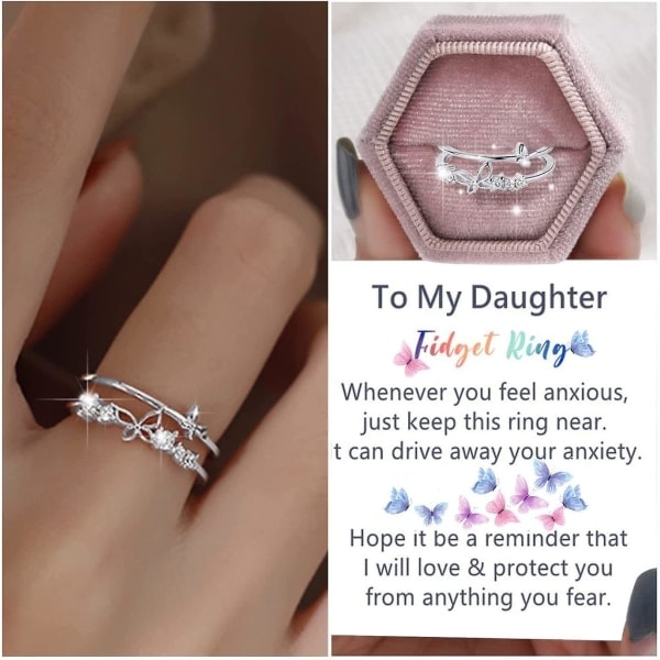 Till Min Dotter Fidget Ring, Till Min Dotter Fjärilsring, Dotterpresent Från Mamma Ångestdämpande Ringar