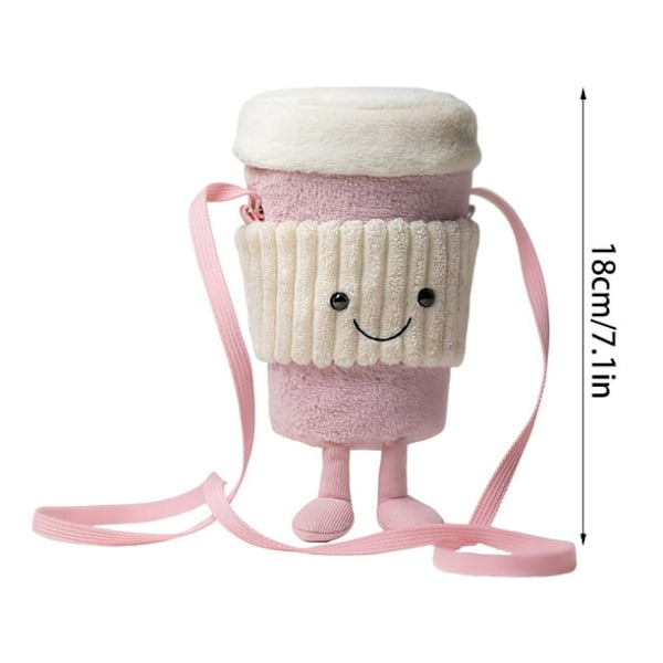 Jellycat Amuseables Coffee-To-Go Rosa Veske Kosedyr|7,1 tommer