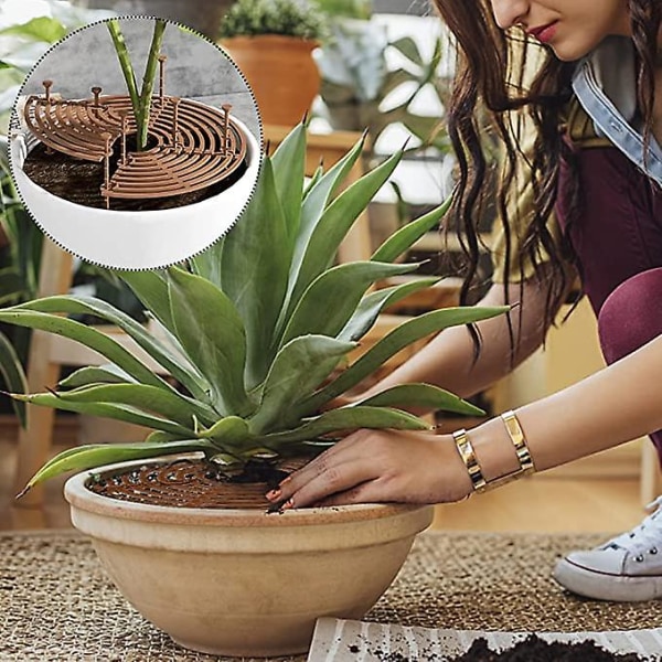 2 Blomkrukkebeskyttere, 19cm Plantebeskytter, Plantebeskytter, Katteplantebeskytter, med 8 bolte, Beskytter børn og kæledyr, der graver jord i potter