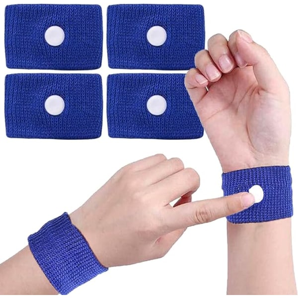 4 blå anti-rörelsesjuka armband mot rörelse