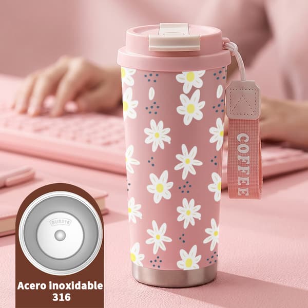 Kaffetermos 500ml 316 Rustfritt Stål Juledesign Pink