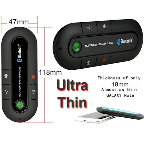 Ny Trådlös Bluetooth Handsfree Multipoint Högtalartelefon Högtalare Bilset Solskydd