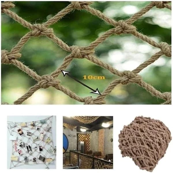 Heavy-duty Rope Net, Climbing Net, Playground, Treehouse, Hemp, 1 Square Meter