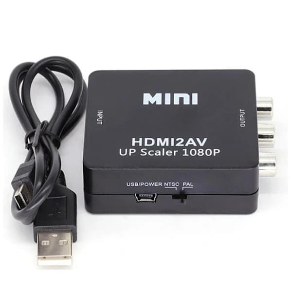 RCA (AV) til HDMI Adapter Hvit svart, A
