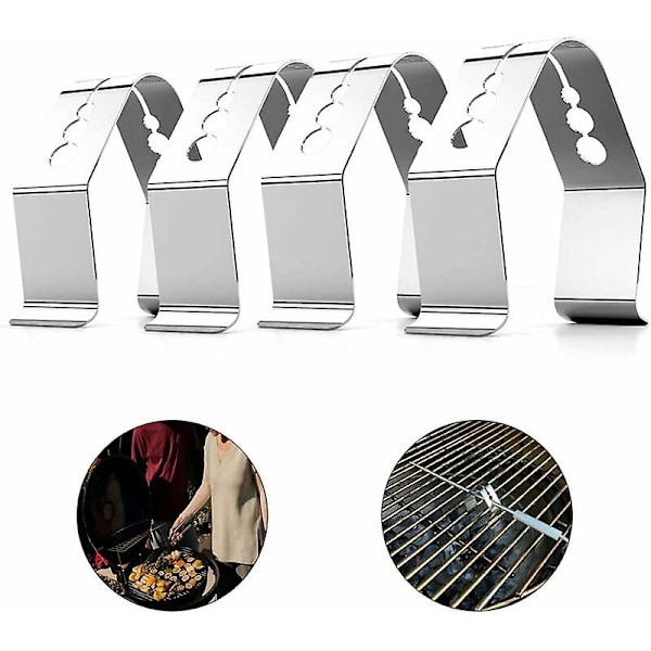 Grilltermometerfesteklemme for grilltermometer med flere hull, 4 stk. grillutstyr